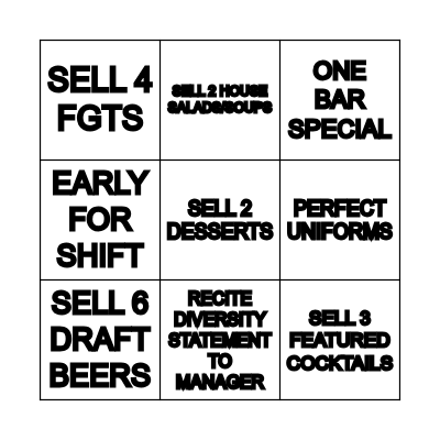 SERVICE BINGO Card