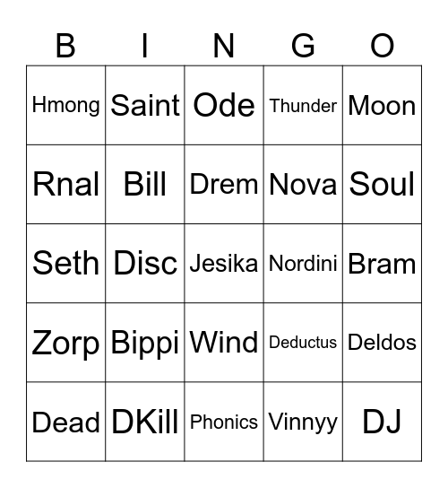 TWBZ Last Man Standing Bingo Card