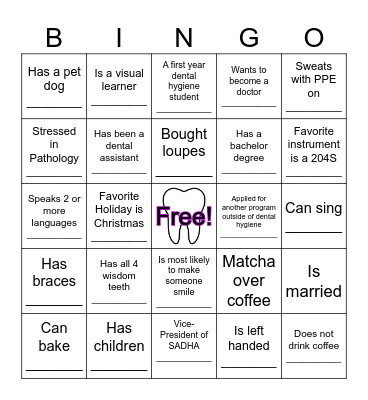 SADHA 23-24 Bingo Card