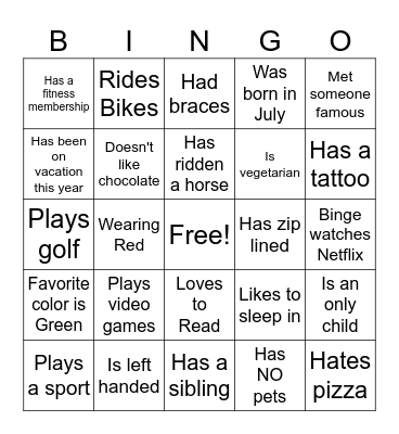 Brenda's Bunch Bingo Card
