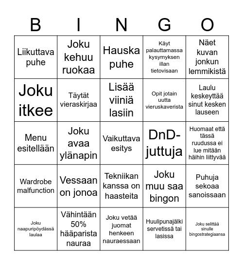 HÄÄBINGO Card