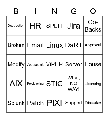 STARC WAR BINGO Card