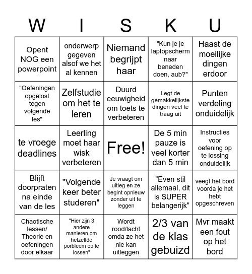 Mvr Heyrman Bingo (ook vr ICT) Bingo Card