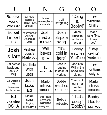 TechRoom Bingo Card