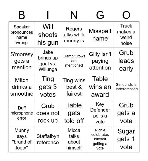 Strath Bingo Card