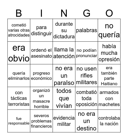 Felipe Alou 1- lado 2 Bingo Card