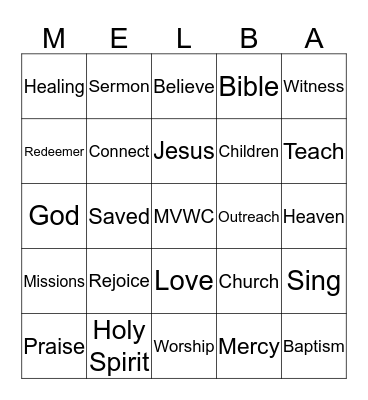 Celebrate Jesus Bingo Card