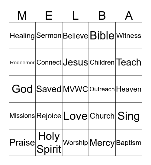 Celebrate Jesus Bingo Card