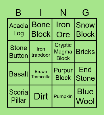 MirageCraft Bingo Card
