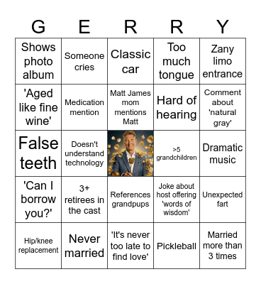Senior Citizen Bachelor Bingo Card