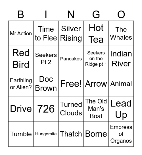 Goose 9/28 Bingo Card