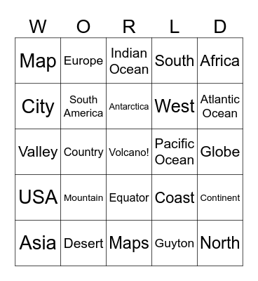 Around the World, We Go! Bingo Card