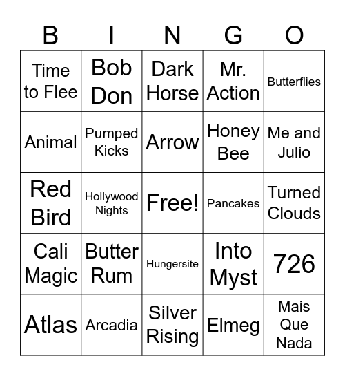 LissyRuby Bingo Card