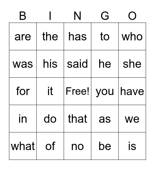 Bears Bingo Card