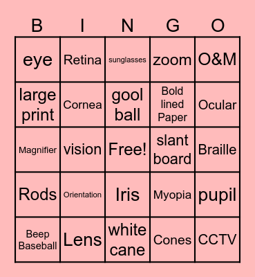 White Cane day Bingo Card