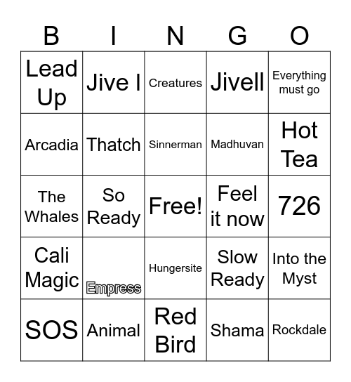Bingooose! Bingo Card