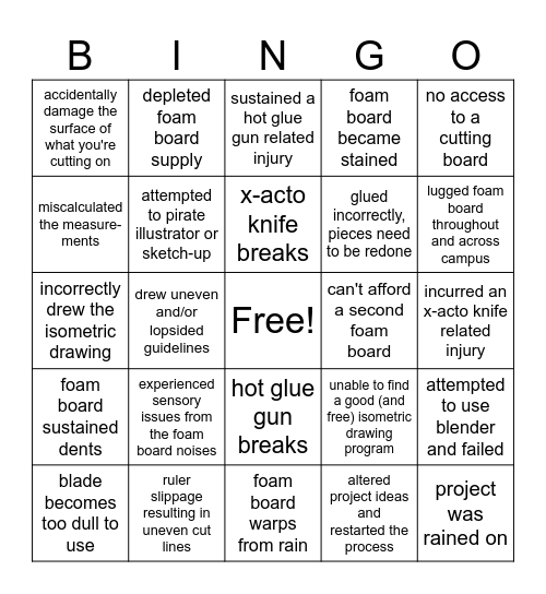 bad things happen (art1700 project 2 edition) Bingo Card