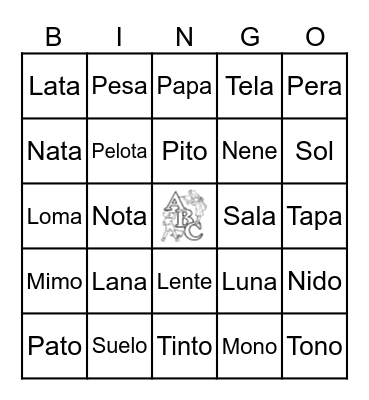 Bingo de Palabras Bingo Card