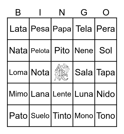 Bingo de Palabras Bingo Card