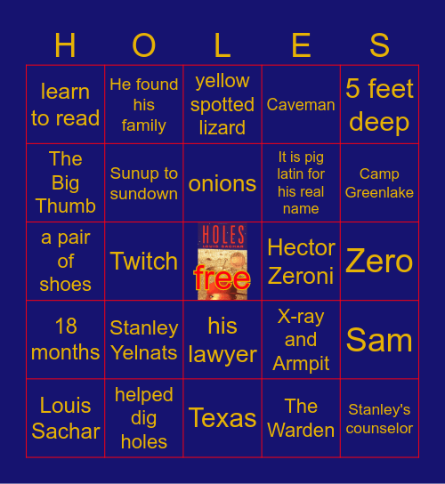 HOLES Bingo Card