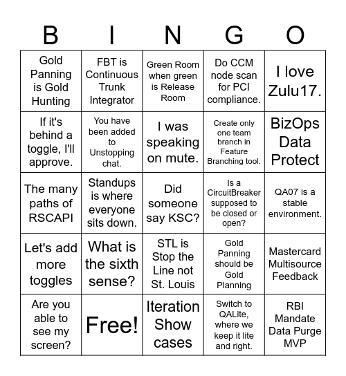Sixth Sense Bingo Game Bingo Card