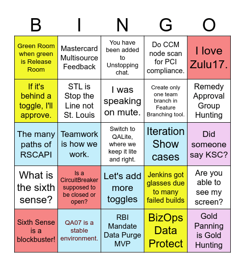 Sixth Sense Bingo! Bingo Card