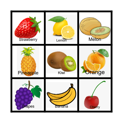 FRUITS BINGO Card