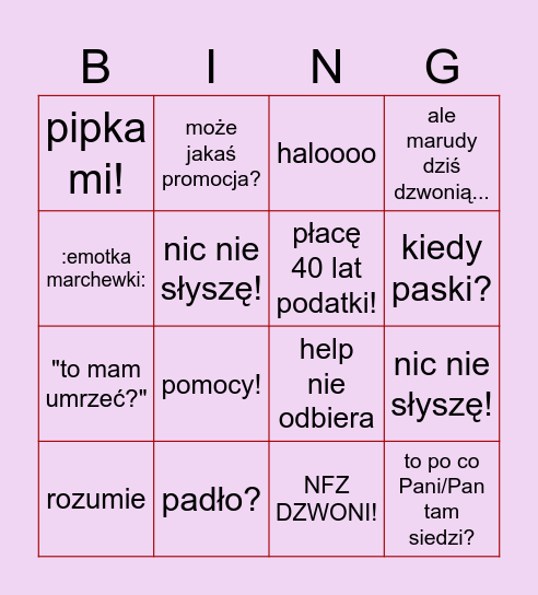 TIPOSKIE BINGO Card