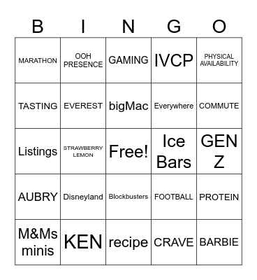 Speedboat Day Confectionery Bingo Card