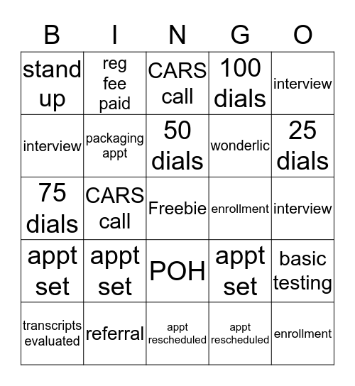 Bingo-ductivity Bingo Card