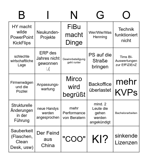 Krise der Nation Bingo Card