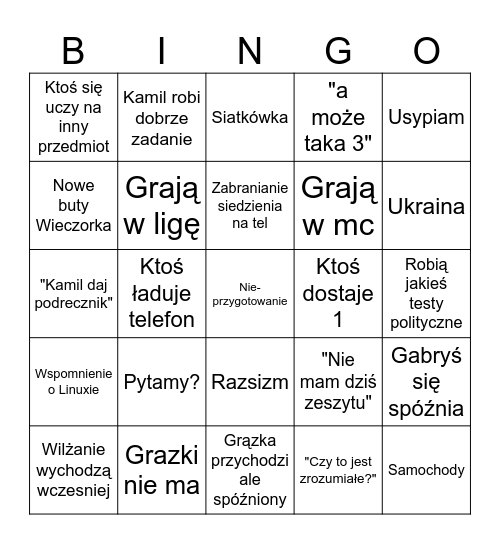 Bingo typ od sieci Bingo Card