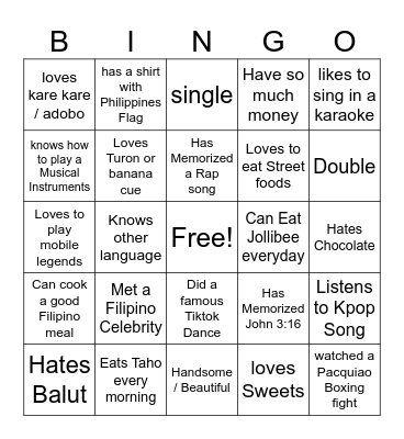 Ramon Bingo Card