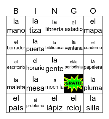 Cap 1-3 Vocabulario Bingo Card