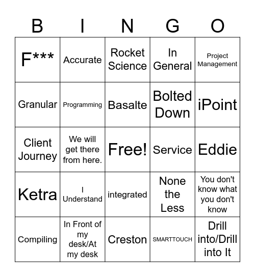 Baker Bingo Card