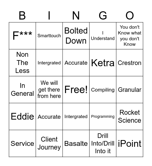 Baker Bingo Card