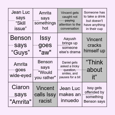 Birthday Bingo Card