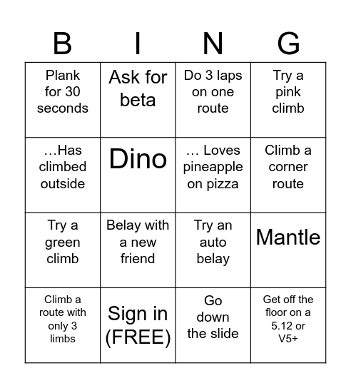 LCC Bingo! Bingo Card