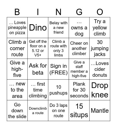 LCC Bingo Card