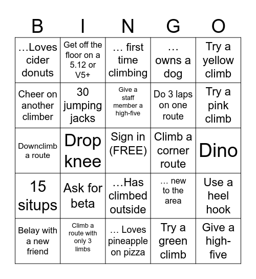 LCC Bingo Card