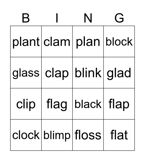 Snowball Bingo Card