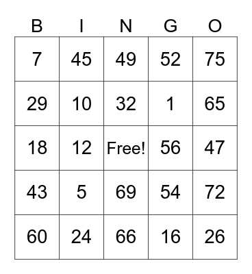 Kahanap Compound NAI Bingo Card