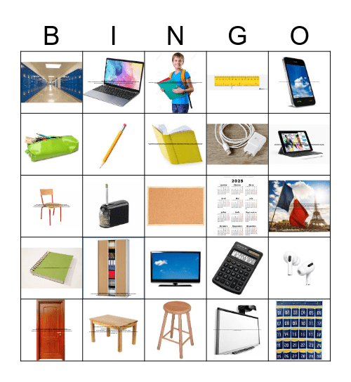 La Salle De Classe Bingo Card