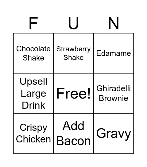 Jaggers Bingo Card