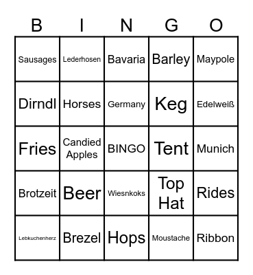 Oktoberfest 2023 Bingo Card