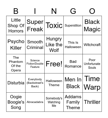 RET Halloween Bingo Card