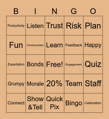 FEED THE BEARS Bingo Card