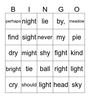 The Kite  Bingo Card