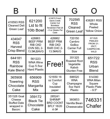 Holiday Q4 Promo Bingo Card