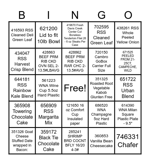 Holiday Q4 Promo Bingo Card